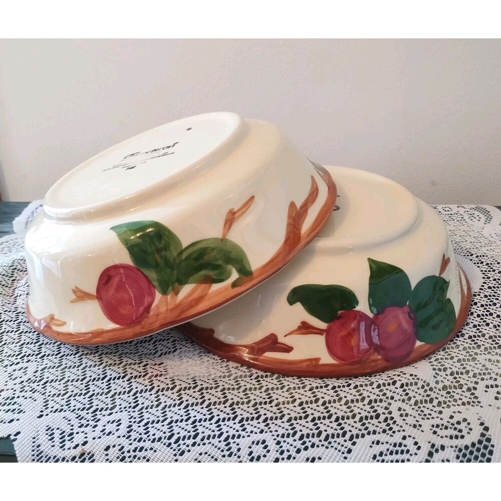 Franciscan Apple 8 1/2" Round Vegetable Footed Serving Bowls Set Of 2 USA